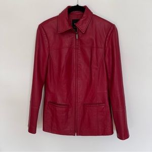 MNG Red Leather Jacket
